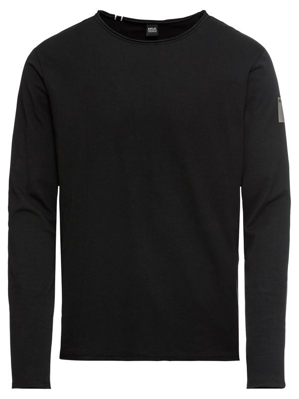 REPLAY REPLAY Тениска  светлосиво / черно