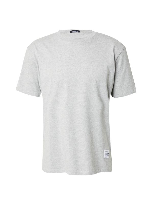 REPLAY REPLAY Тениска  светлосиво / черно / бяло