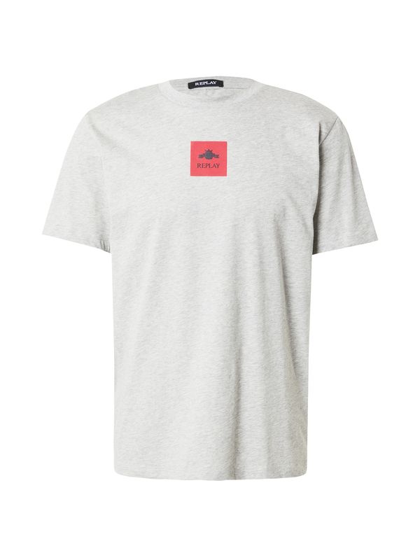 REPLAY REPLAY Тениска  светлосиво / червено / черно