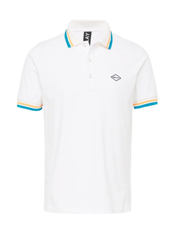 REPLAY REPLAY Тениска  тюркоазен / оранжево / черно / бяло