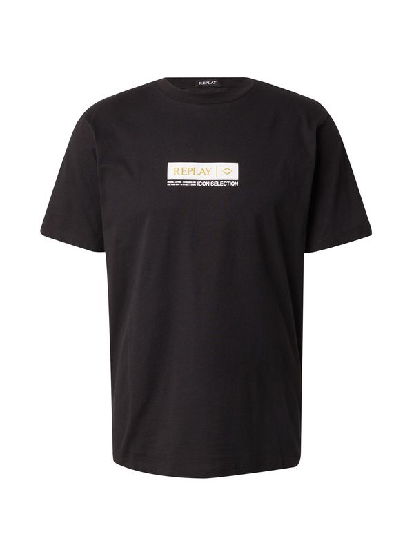 REPLAY REPLAY Тениска  злато / черно / бяло