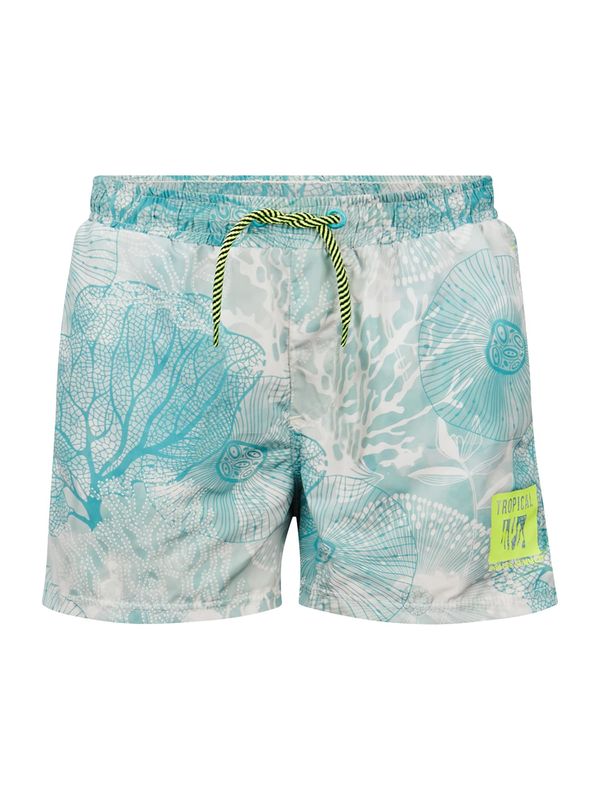 Retour Jeans Retour Jeans Шорти за плуване 'Justo'  светлосиво / петрол / бяло