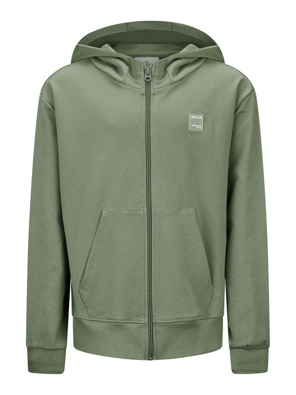 Retour Jeans Retour Jeans Суичъри с качулка 'Jarno'  зелено / бяло
