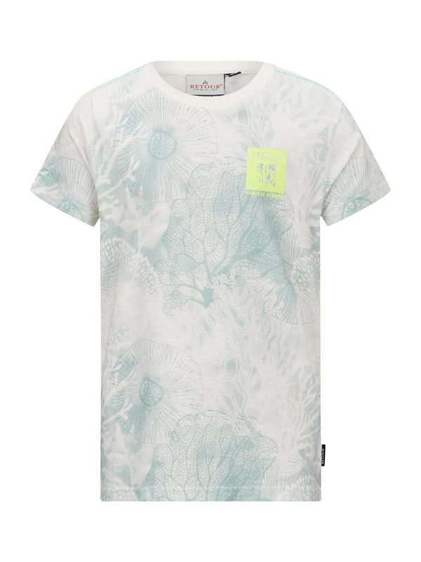 Retour Jeans Retour Jeans Тениска 'Max'  гълъбово синьо / неоново зелено / бяло