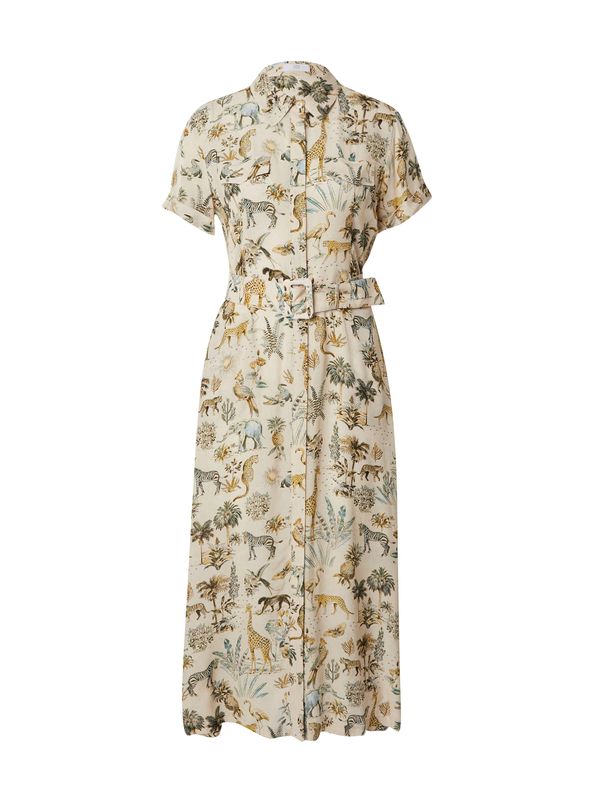 Riani Riani Рокля тип риза  бежово / лазурно синьо / тъмнозелено / черно