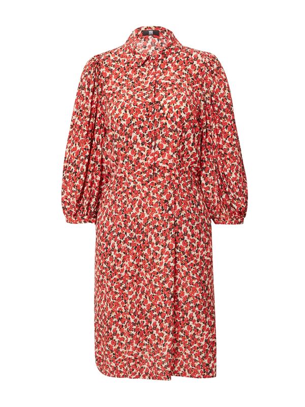 Riani Riani Рокля тип риза  шоколад / червено / черно / бяло