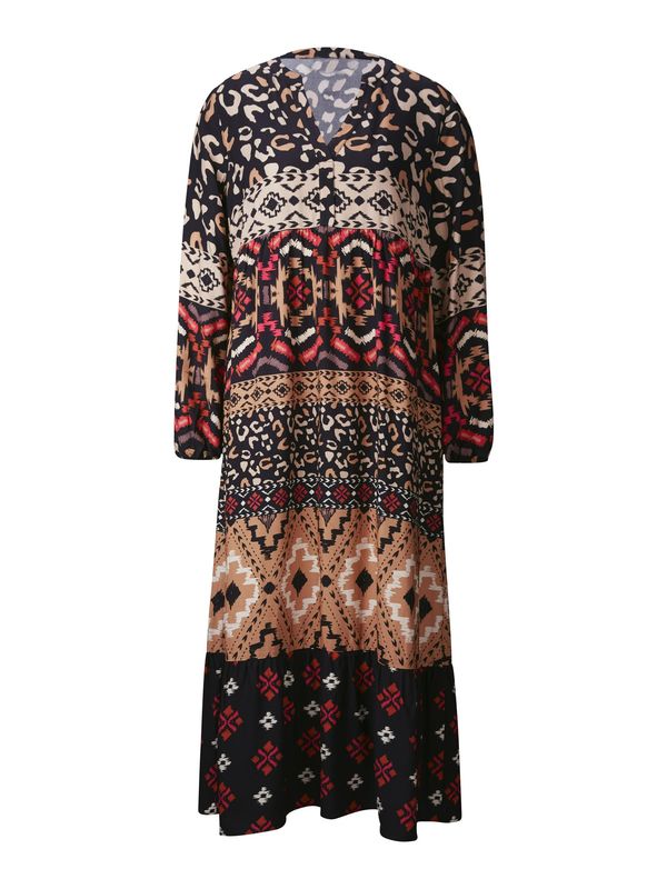 Rick Cardona by heine Rick Cardona by heine Рокля  цвят "пясък" / червено / черно