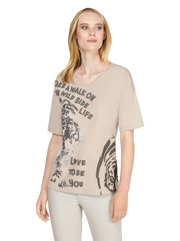 Rick Cardona by heine Rick Cardona by heine Тениска  светлокафяво / камък / черно / бяло