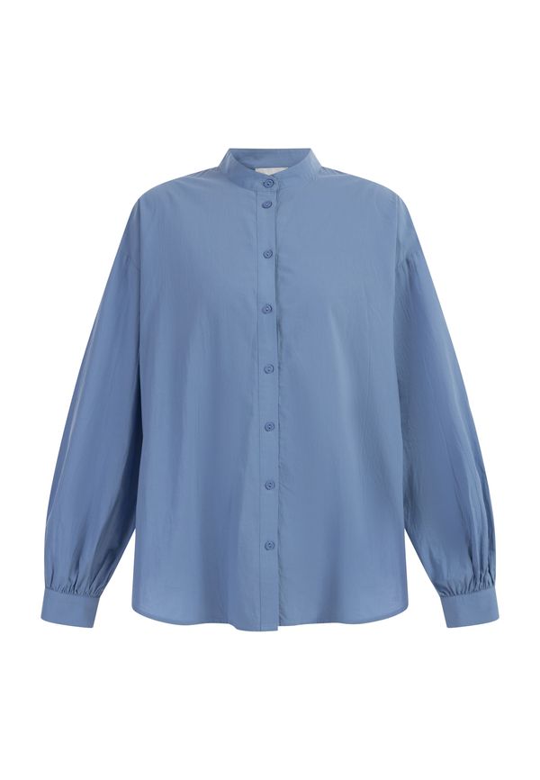 RISA RISA Блуза  опушено синьо