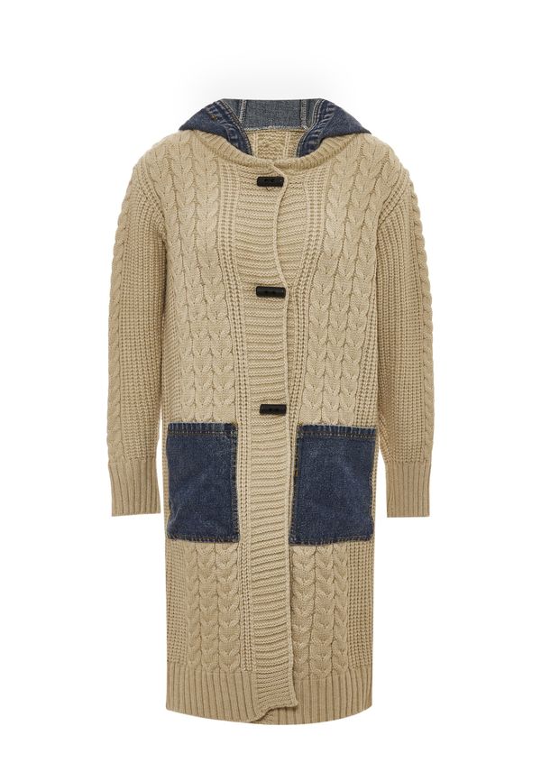 RISA RISA Плетена жилетка  бежово / тъмнобежово / черно