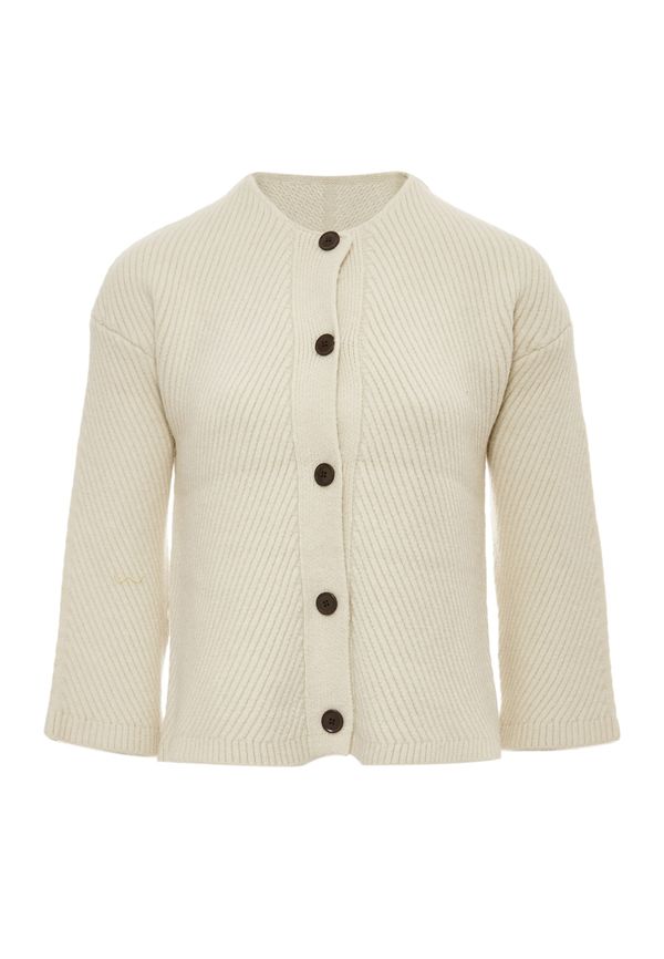 RISA RISA Плетена жилетка  бял памук