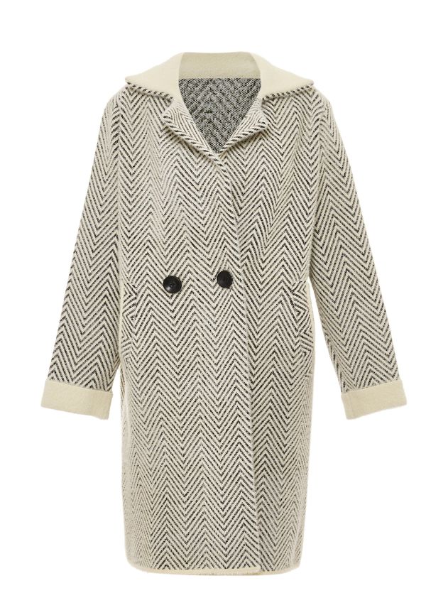 RISA RISA Плетена жилетка  черно / бял памук