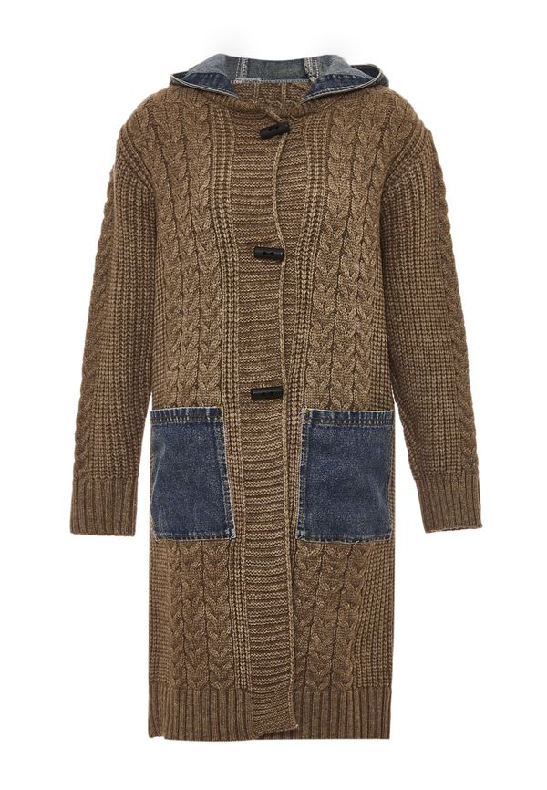 RISA RISA Плетена жилетка  тъмносиньо / кафяво