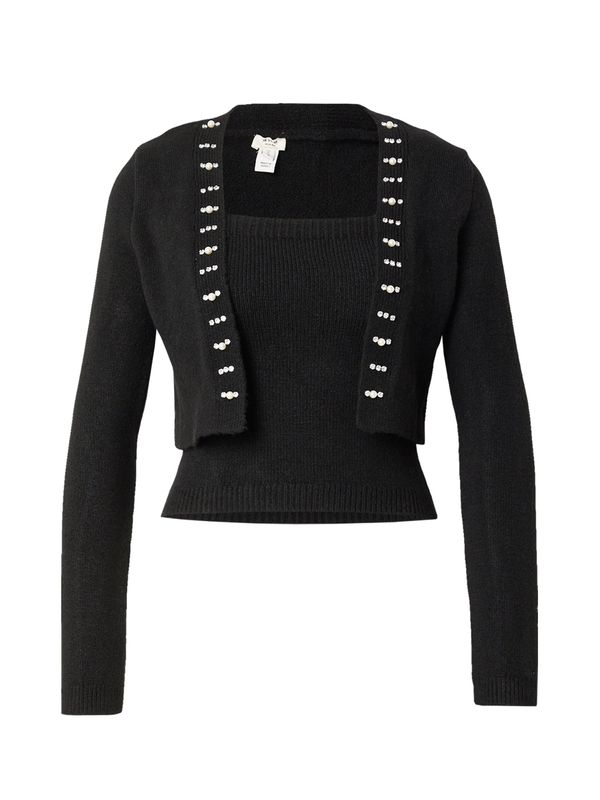 River Island River Island Плетена жилетка  черно / прозрачно / перлено бяло