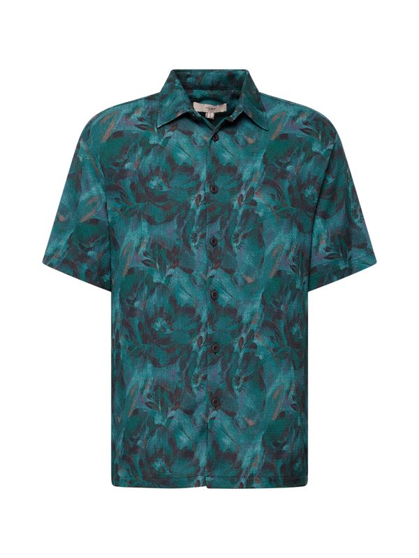 River Island River Island Риза  петрол / светлозелено / черен меланж