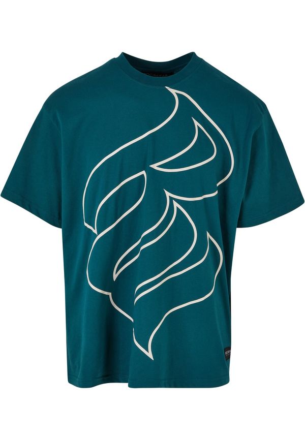 ROCAWEAR ROCAWEAR Тениска  петрол / мръсно бяло