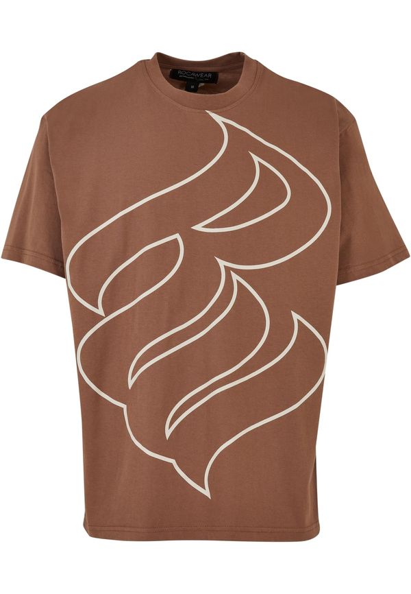 ROCAWEAR ROCAWEAR Тениска  светлокафяво / черно / бяло