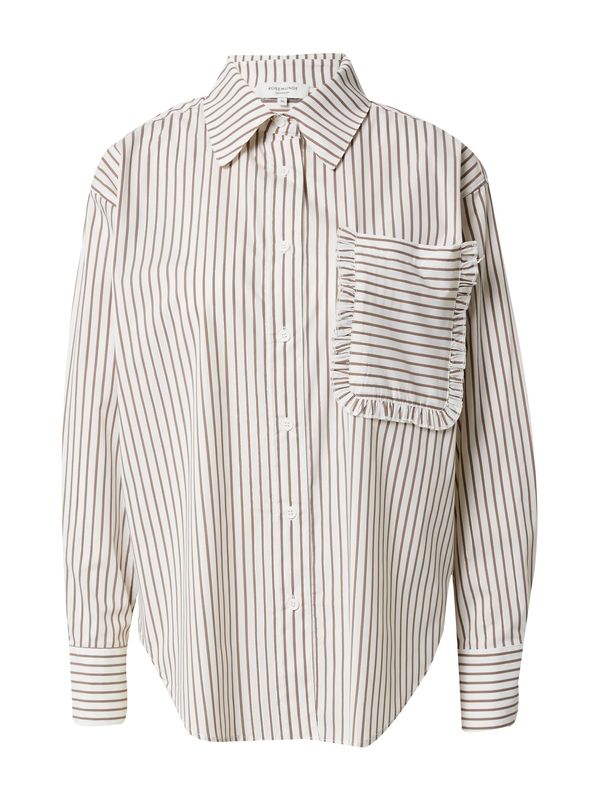 rosemunde rosemunde Блуза  кафяво / бяло