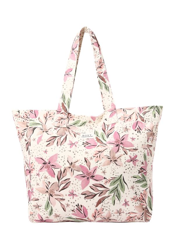 ROXY ROXY "Чанта тип ""Shopper""" 'ANTI BAD VIBES'  тъмнокафяво / зелено / бледорозово / бяло