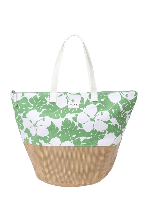 ROXY ROXY "Чанта тип ""Shopper""" 'WAIKIKI LIFE'  тъмнобежово / зелено / бяло