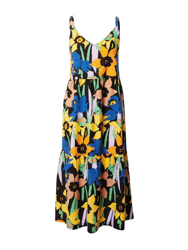 ROXY ROXY Лятна рокля  лимон / антрацитно черно / пастелно зелено / бяло