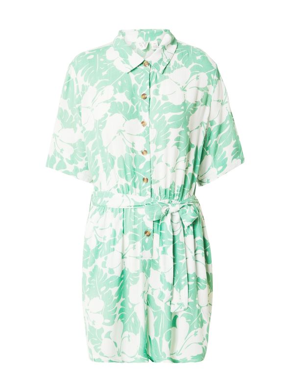 ROXY ROXY Рокля тип риза 'REAL YESTERDAY'  светлозелено / мръсно бяло