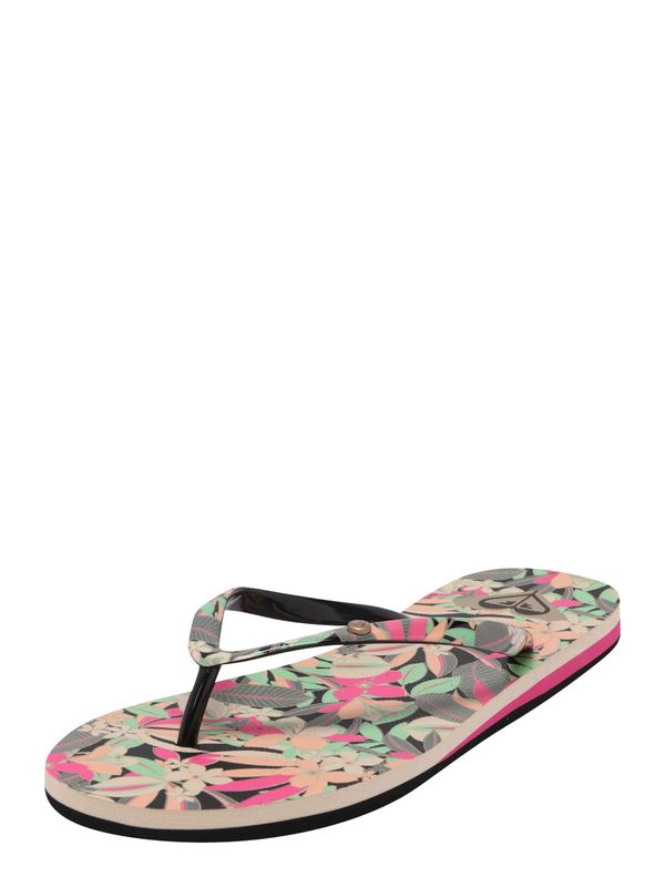 ROXY ROXY Сандали с разделител за пръстите 'PORTOFINO III'  зелено / кайсия / розово / черно
