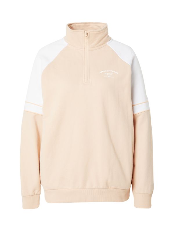 ROXY ROXY Спортен суитшърт с качулка 'ESSENTIAL ENERGY'  светлобежово / бяло