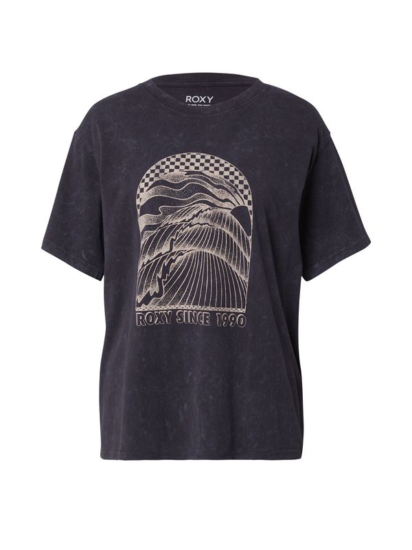 ROXY ROXY Тениска 'MOONLIGHT SUN'  цвят "пясък" / черно