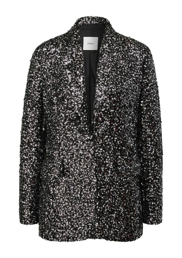 s.Oliver BLACK LABEL s.Oliver BLACK LABEL Блейзър  черно / сребърно