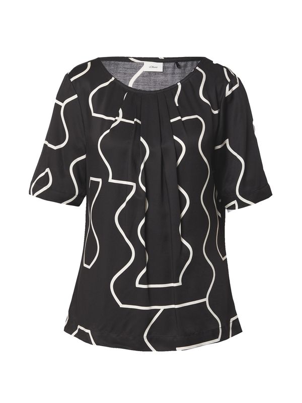 s.Oliver BLACK LABEL s.Oliver BLACK LABEL Блуза  черно / мръсно бяло