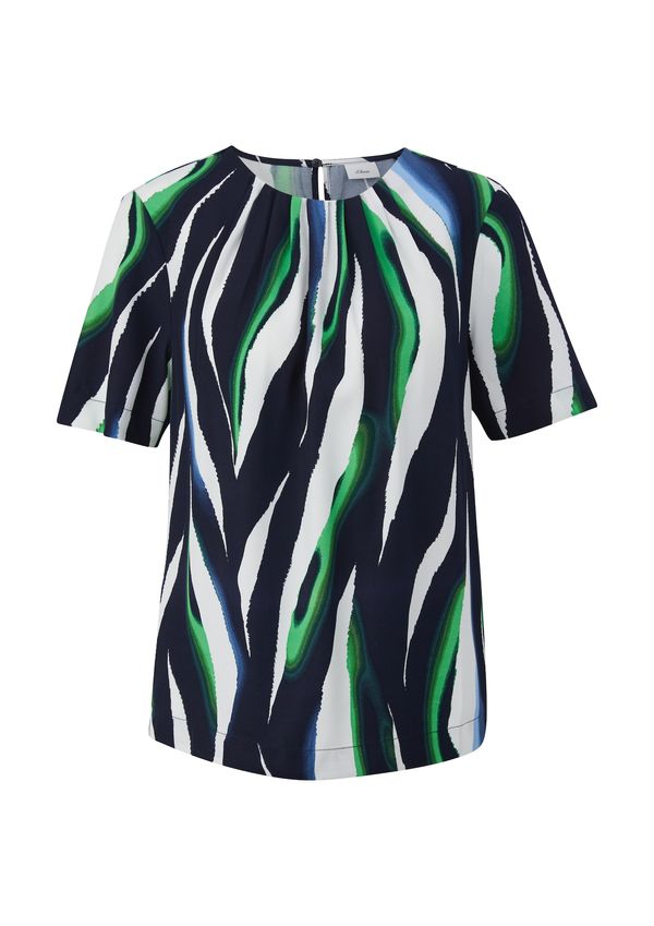 s.Oliver BLACK LABEL s.Oliver BLACK LABEL Блуза  нейви синьо / светлосиньо / тревнозелено / бяло