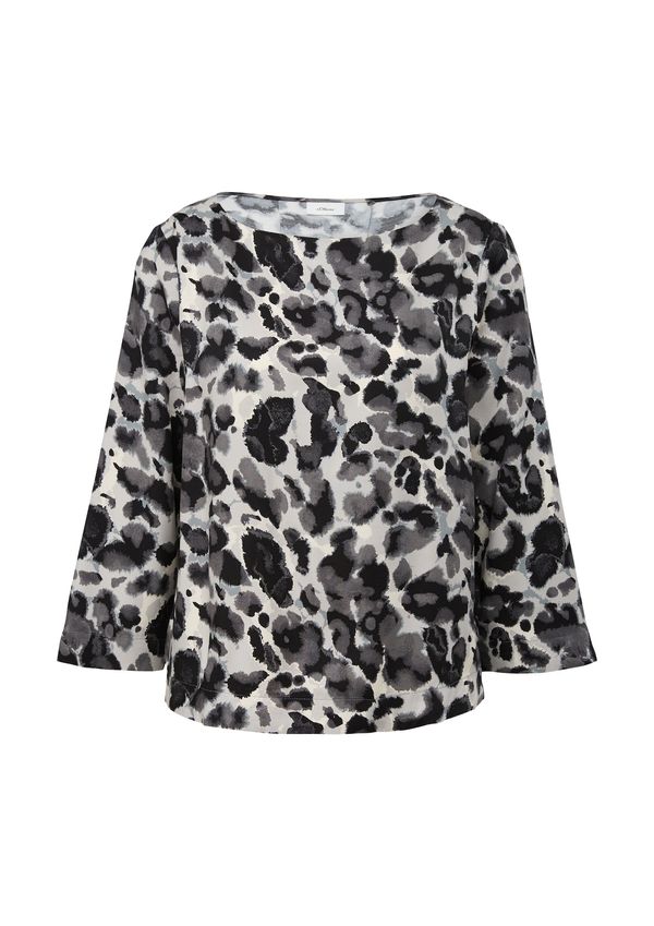 s.Oliver BLACK LABEL s.Oliver BLACK LABEL Блуза  опушено синьо / тъмносиво / черно / естествено бяло