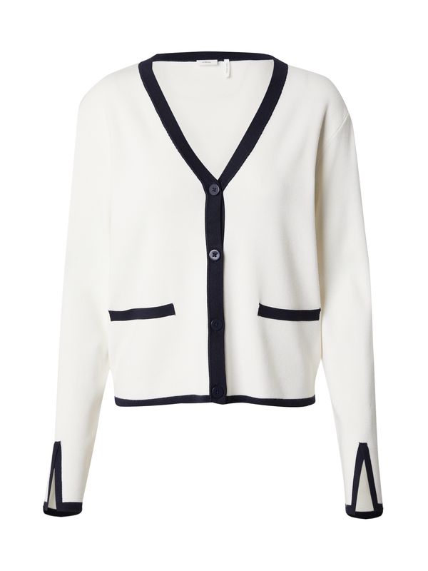 s.Oliver BLACK LABEL s.Oliver BLACK LABEL Плетена жилетка  кремаво / черно