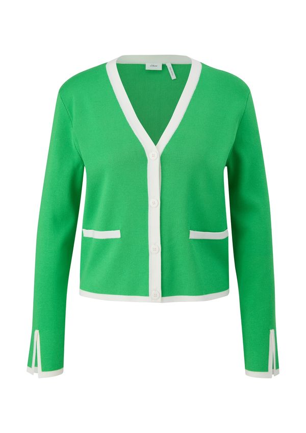 s.Oliver BLACK LABEL s.Oliver BLACK LABEL Плетена жилетка  зелено / бяло