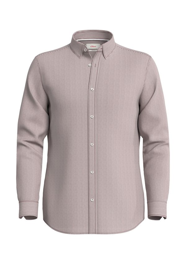 s.Oliver BLACK LABEL s.Oliver BLACK LABEL Риза  кафяво / бяло