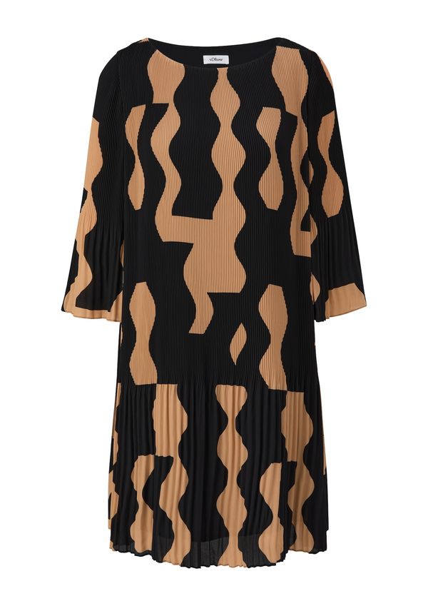 s.Oliver BLACK LABEL s.Oliver BLACK LABEL Рокля  светлокафяво / черно