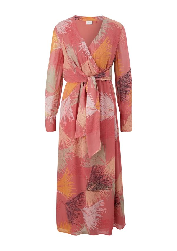 s.Oliver BLACK LABEL s.Oliver BLACK LABEL Рокля  таупе сиво / кайсия / черно / бяло