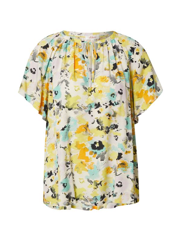 s.Oliver s.Oliver Блуза  антрацитно черно / мента / оранжево / бяло