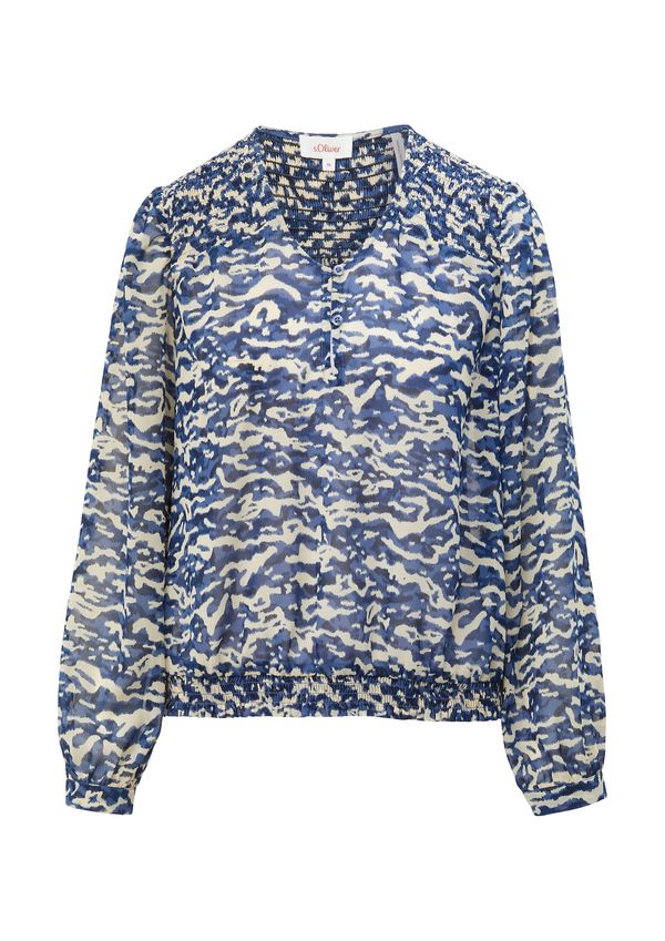 s.Oliver s.Oliver Блуза  бежово / синьо / нейви синьо