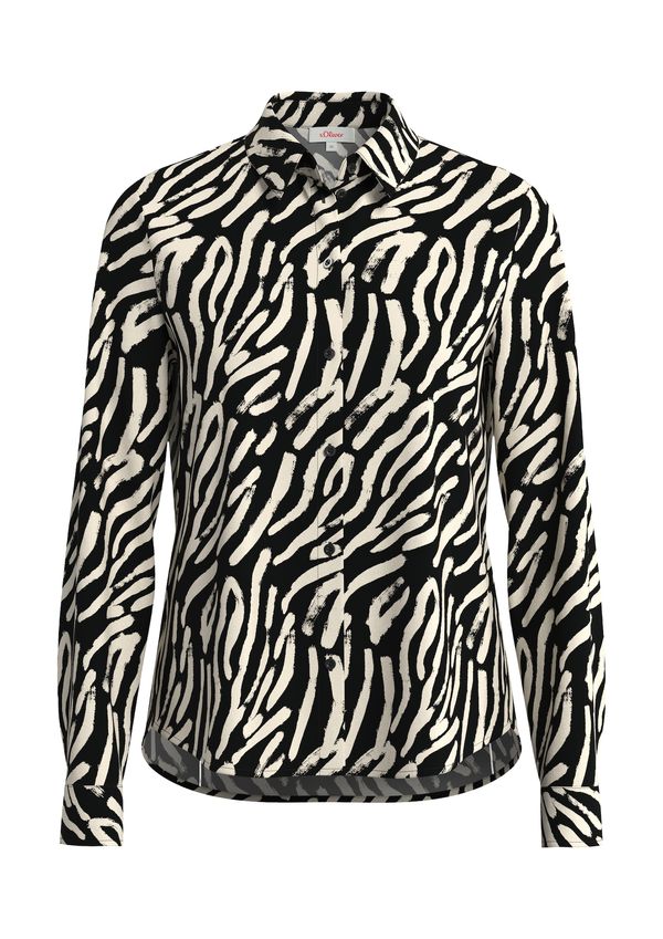 s.Oliver s.Oliver Блуза  черно / мръсно бяло