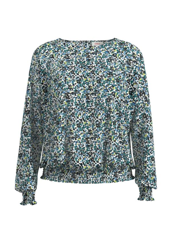 s.Oliver s.Oliver Блуза  лазурно синьо / светлозелено / черно / бяло