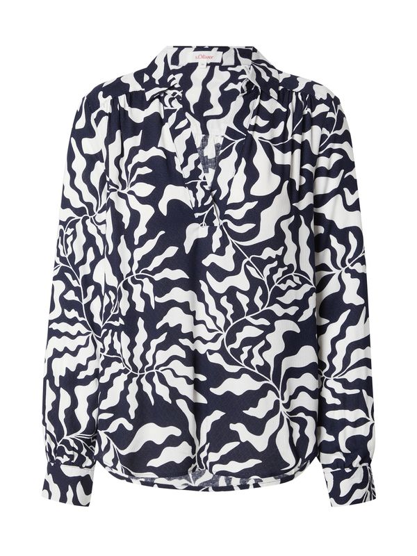 s.Oliver s.Oliver Блуза  нейви синьо / бяло