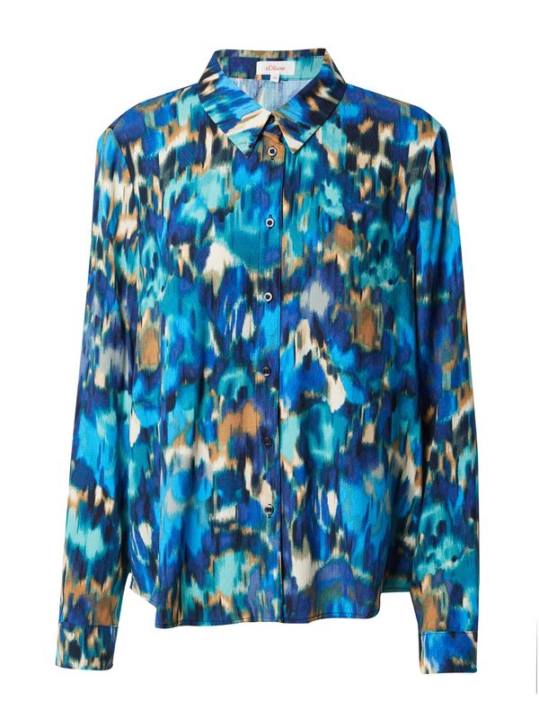 s.Oliver s.Oliver Блуза  нейви синьо / тюркоазен / коняк / смарагдово зелено