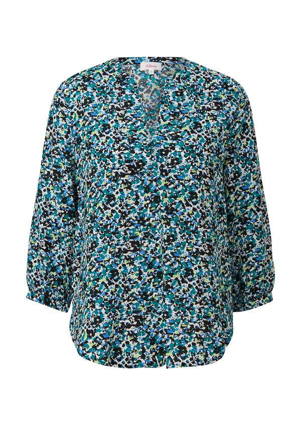s.Oliver s.Oliver Блуза  синьо / циан / черно / естествено бяло