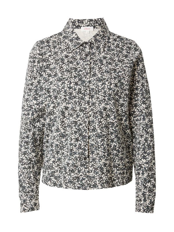 s.Oliver s.Oliver Блуза  сиво / тъмнозелено / бяло