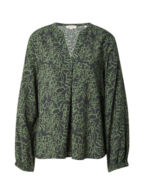 s.Oliver s.Oliver Блуза  зелено / черен меланж