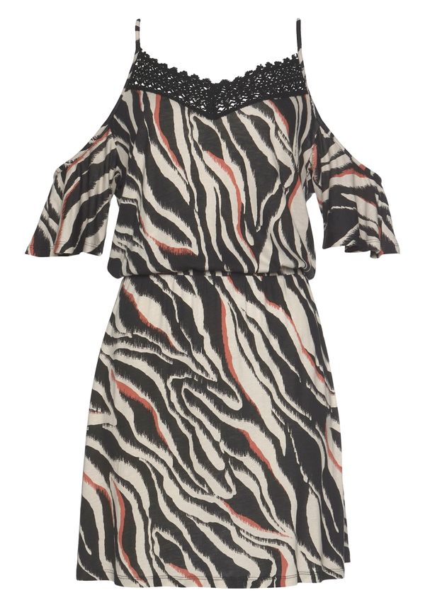 s.Oliver s.Oliver Лятна рокля  кремаво / ръждиво кафяво / черно