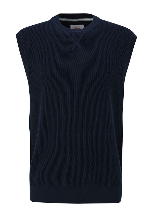 s.Oliver s.Oliver Мъжки плетен пуловер без ръкави  нейви синьо