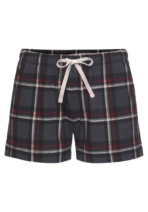 s.Oliver s.Oliver Панталон пижама  антрацитно черно / бургундово червено / черно